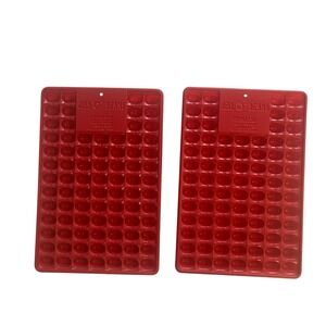 VTG Jello Beans Jigglers Mold Red Lot of 2 Gelatin Form Plastic Tray